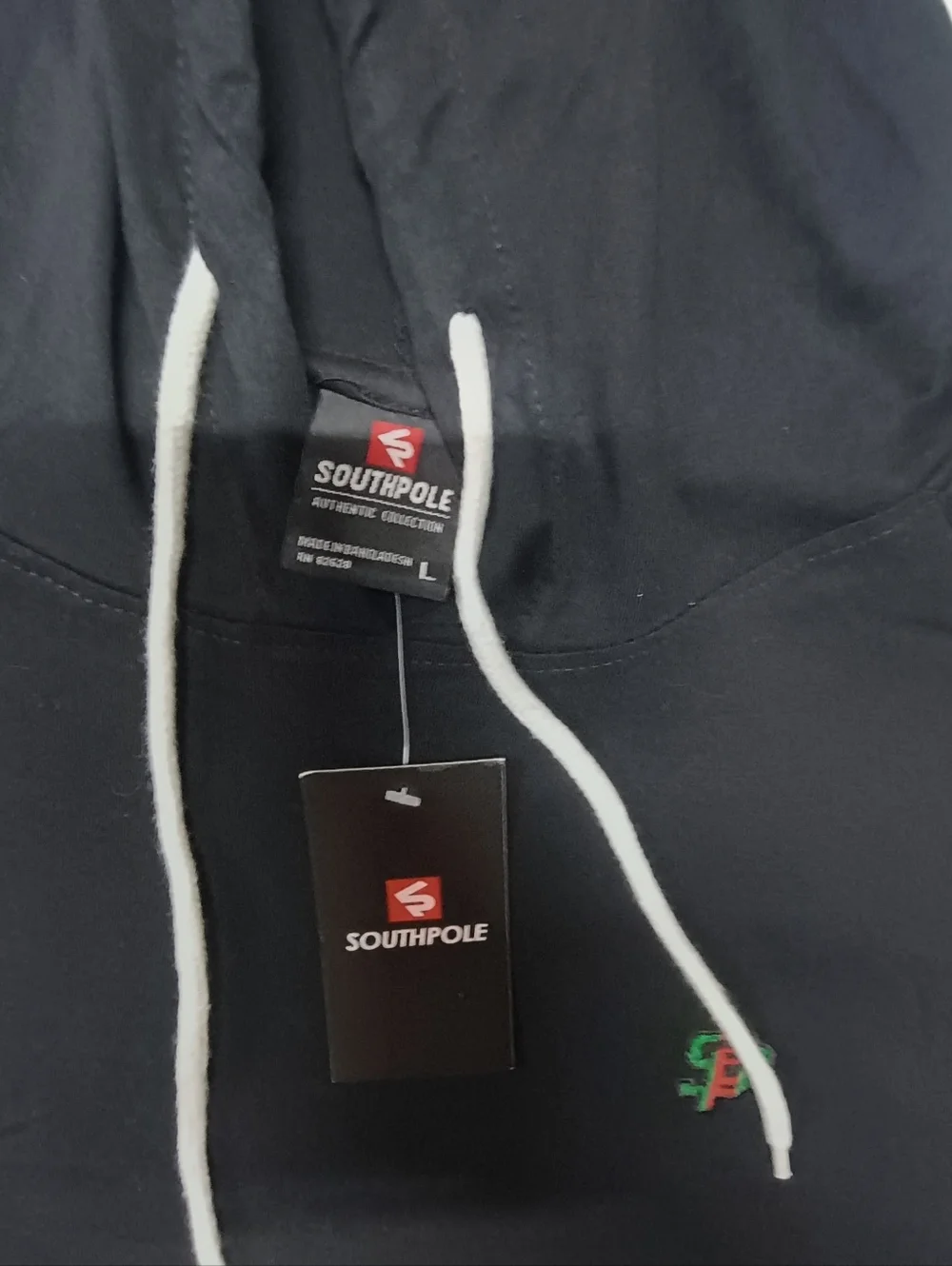 South Pole Men's Size L  Hooded Tee with Green & Red Stripe - Somboror